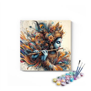 Flamboyant Krishna: Vibrant Flute Melody Paint by Numbers Kit