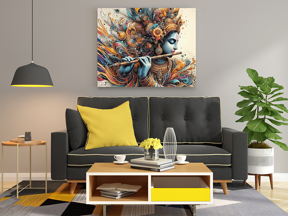 Flamboyant Krishna: Vibrant Flute Melody Paint by Numbers Kit - Image 2