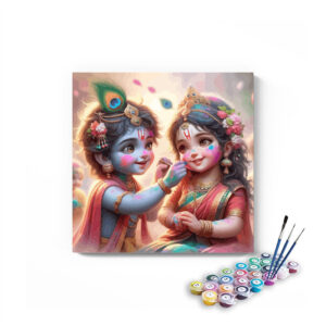 Joyful Krishna & Radha: Holi Celebration Paint by Numbers Kit