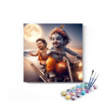 Playful Ride: Krishna and Balaram Paint by Numbers Kit