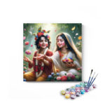 Divine Joy: Krishna and Radha Celebrating Together Paint by Numbers Kit