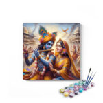 Divine Holi Harmony: Krishna and Radha in Vrindavan - Paint by Numbers Kit