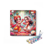 Joyful Holi Play: Krishna and Radha's Celebration - Paint by Numbers Kit
