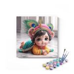 Adorable Baby Krishna: Divine Innocence - Paint by Numbers Kit