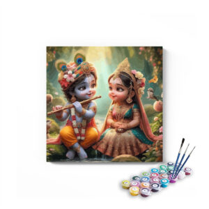 Divine Melody: Krishna and Radha in Childhood - Paint by Numbers Kit