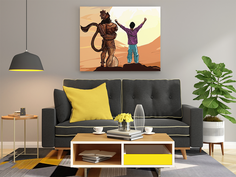 Triumph with Hanuman: Victory and Devotion - Paint by Numbers Kit - Image 2