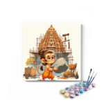 Little Hanuman Builds: Temple of Devotion - Paint by Numbers Kit