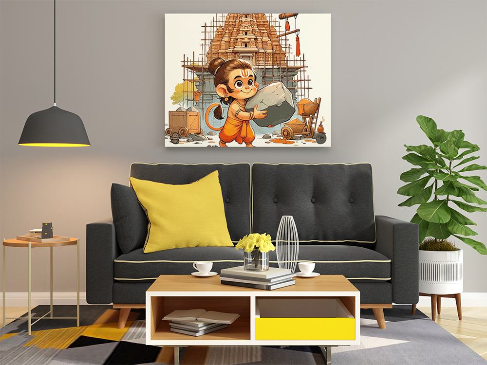 Little Hanuman Builds: Temple of Devotion - Paint by Numbers Kit - Image 2