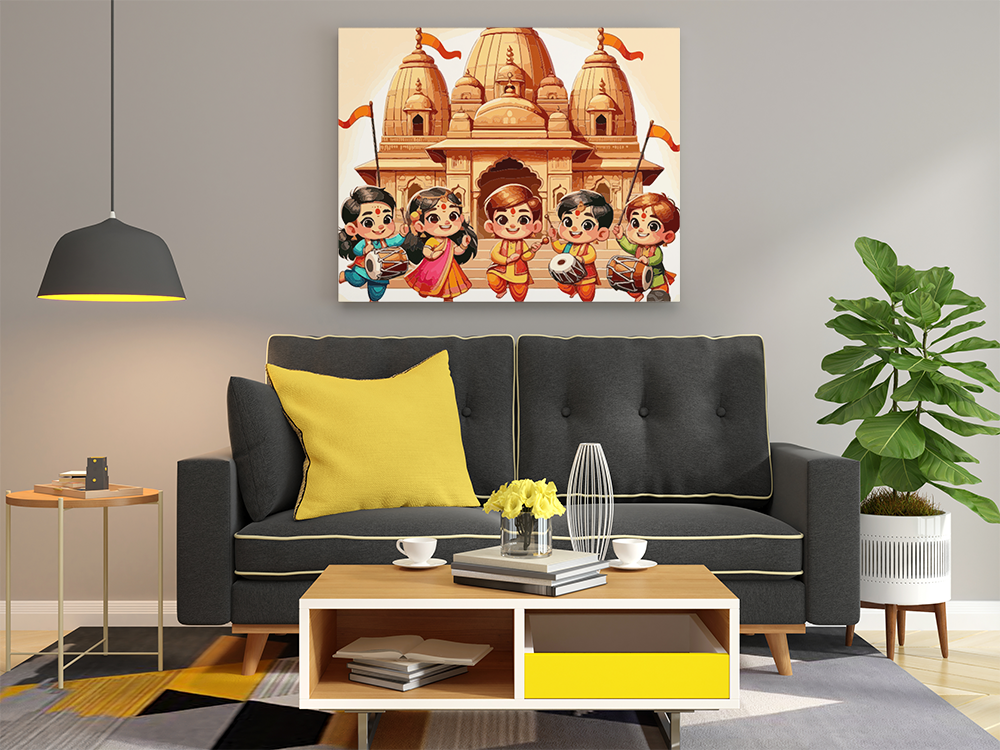 Ram Temple Celebrations: Joyous Devotion - Paint by Numbers Kit - Image 2