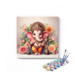 Divine Beginnings: Lord Ganesha with Floral Garland - Paint by Numbers Kit