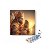 Serenity of Devotion: Hanuman in Prayers - Paint by Numbers Kit