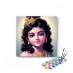 Divine Beauty: Young Krishna Portrait - Paint by Numbers Kit