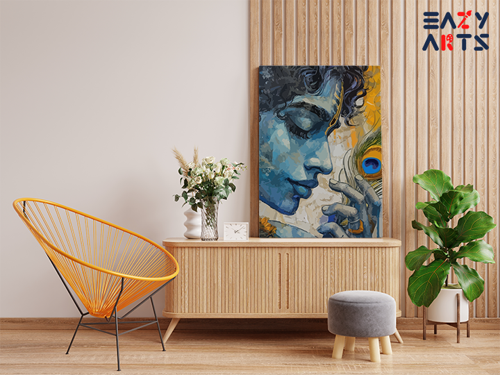 Serene Contemplation: Krishna's Divine Presence - Paint by Numbers Kit - Image 2