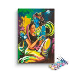 Moonlit Romance: Krishna and Radha's Eternal Love - Paint by Numbers Kit