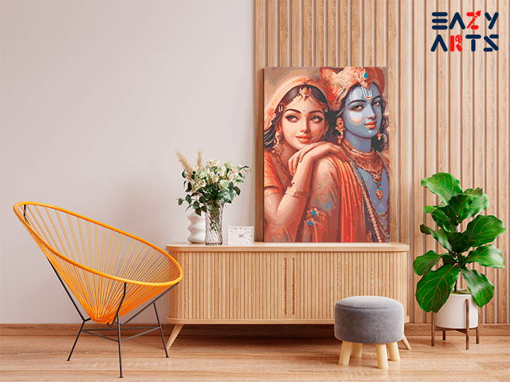 Radha Krishna Eternal Love Paint by Numbers Kit - Image 2