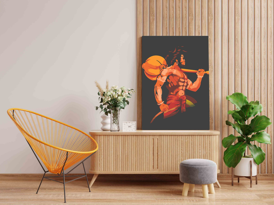 Mighty Hanuman Warrior Paint by Numbers Kit - Image 2