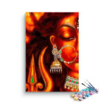Fiery Divine Shakti Face with Trishul Paint by Numbers Kit
