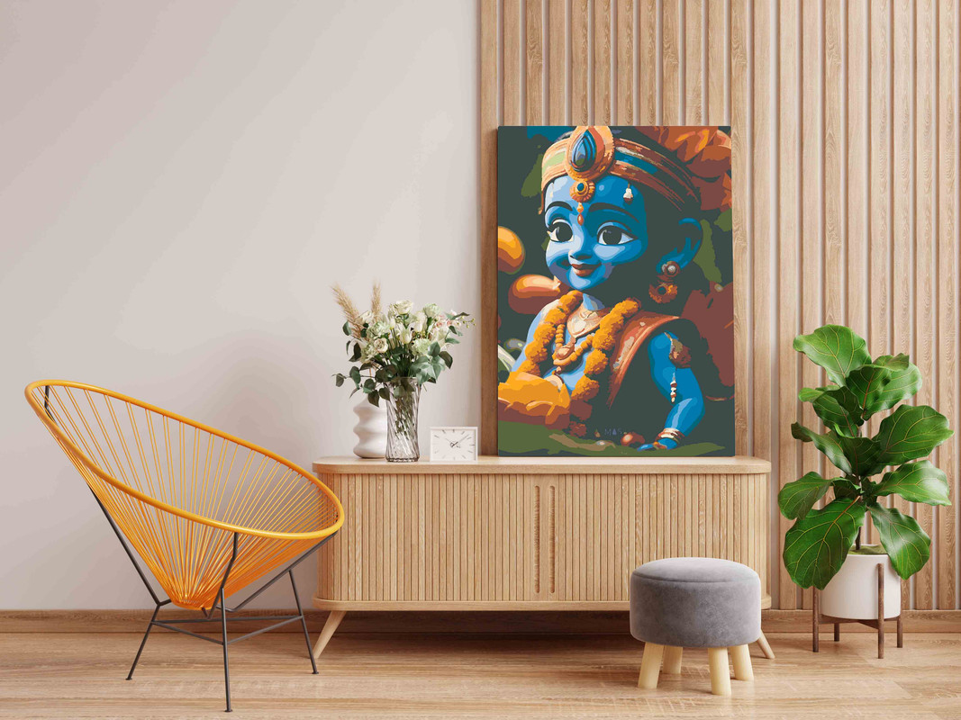 Bal Krishna Divine Smile Paint by Numbers Kit - Image 2