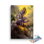 Krishna Playing Flute in Vrindavan Paint by Numbers Kit