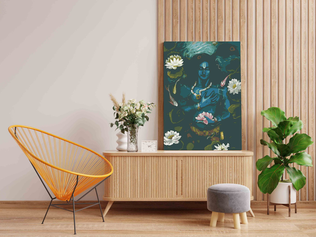 Divine Tranquility Krishna Paint by Numbers Kit - Image 2