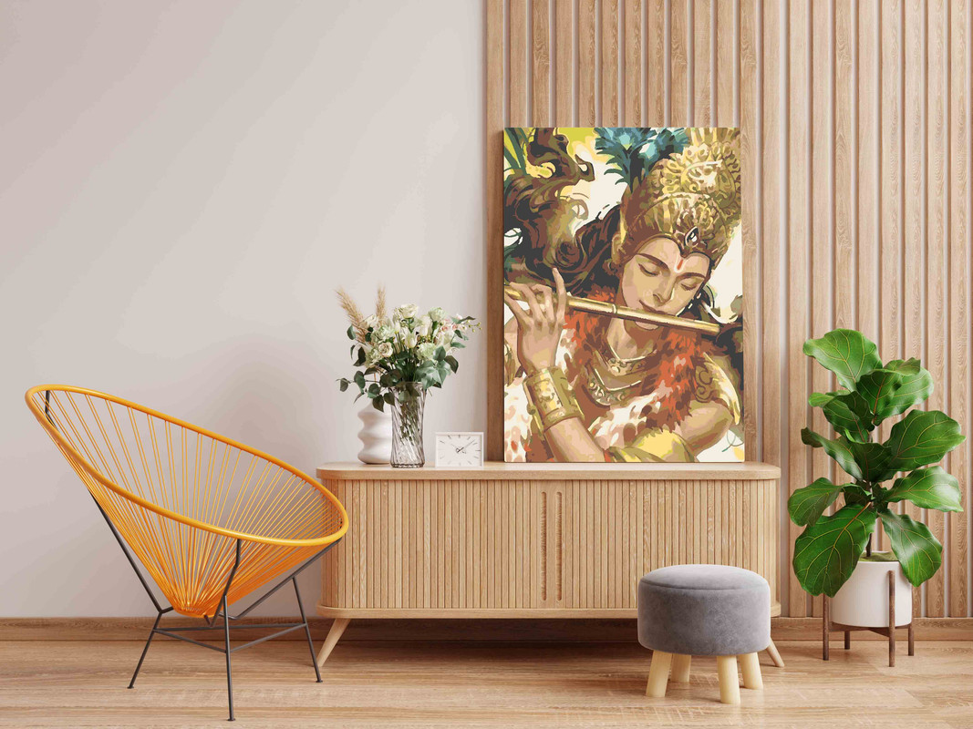 Golden Krishna with Flute Paint by Numbers Kit - Image 2