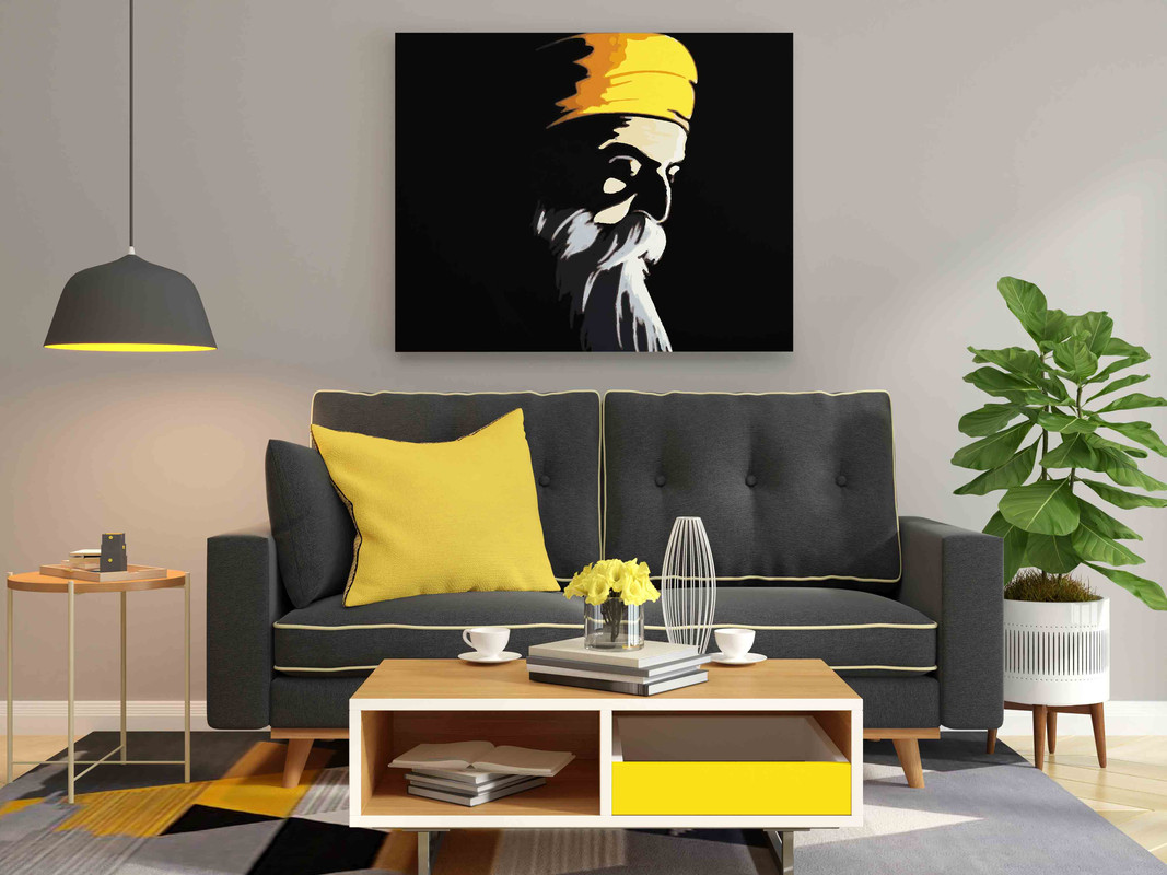 Guru Nanak Dev Ji Minimal Shadow Art Paint by Numbers Kit - Image 2