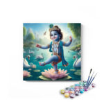 Dancing Baby Krishna on Lotus Paint by Numbers Kit