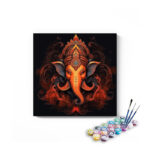 Fiery Lord Ganesha Abstract Art Paint by Numbers Kit