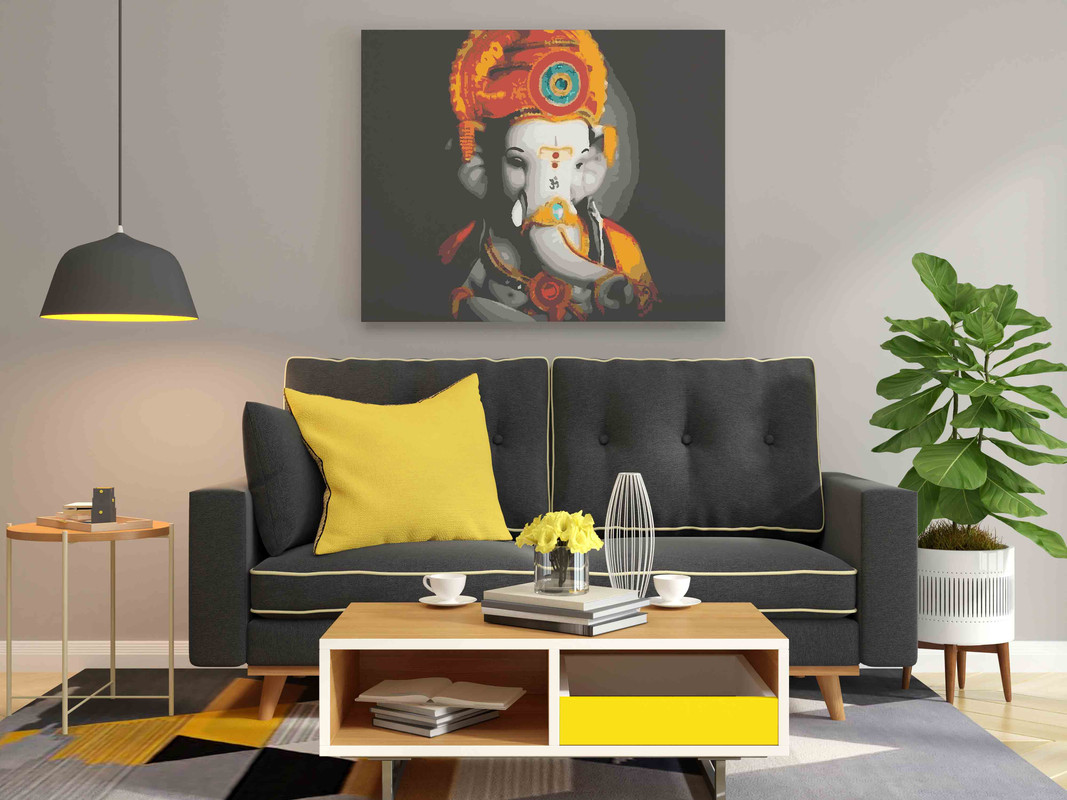 Royal Ganpati in Vibrant Contrast Paint by Numbers Kit - Image 2