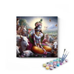 Krishna in Vrindavan with Flute Paint by Numbers Kit