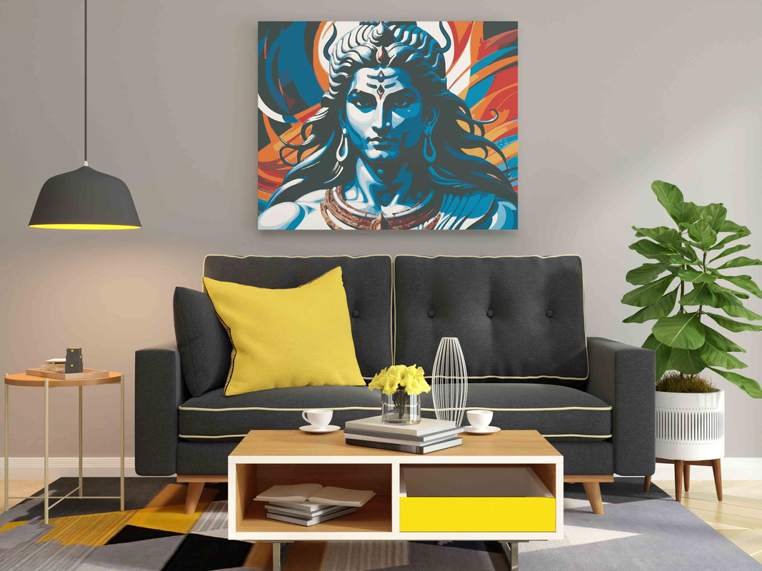 Abstract Lord Shiva Trance Paint by Numbers Kit - Image 2