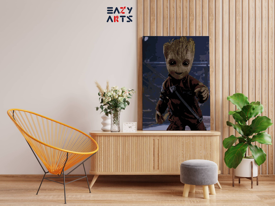 Baby Groot Walking Paint By Numbers kit - Image 2