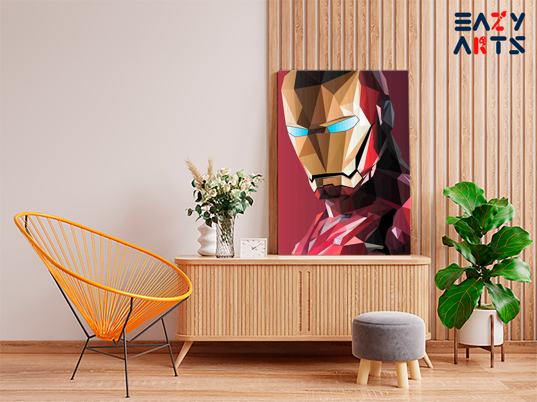 Iron Man Polygon Style Paint by Numbers Kit - Image 2