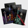 Famous US Landmarks Scratch Painting Kit – Statue of Liberty, Times Square & More