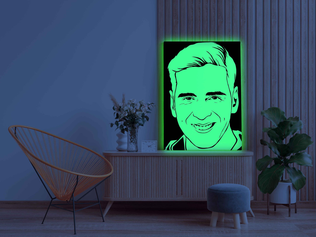 Akshay Kumar Canvas DIY Painting β Glow in the Dark Kit for Bollywood Fans | Eazy Arts DIY Art Set with Brushes, Glow Paint & Black Paint (Blue/Cyan/Green Glow Options) - Image 3
