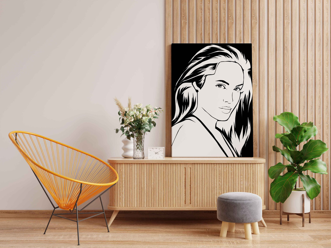 Angelina Jolie Canvas DIY Painting β Glow in the Dark Kit for Fans & Hobby Artists | Eazy Arts DIY Art Set with Brushes, Glow Paint & Black Paint (Blue/Cyan/Green Glow Options) - Image 2