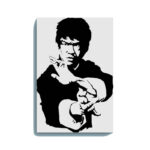 Bruce Lee Canvas DIY Painting – Glow in the Dark Kit for Martial Arts Fans | Eazy Arts DIY Art Set with Brushes, Glow Paint & Black Paint (Blue/Cyan/Green Glow Options)
