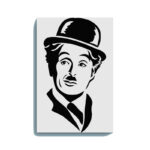 Charlie Chaplin Canvas DIY Painting – Glow in the Dark Kit for Classic Movie Fans | Eazy Arts DIY Art Set with Brushes, Glow Paint & Black Paint (Blue/Cyan/Green Glow Options)