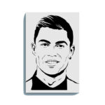 Cristiano Ronaldo Canvas DIY Painting – Glow in the Dark Kit for Football Fans | Eazy Arts DIY Art Set with Brushes, Glow Paint & Black Paint (Blue/Cyan/Green Glow Options)