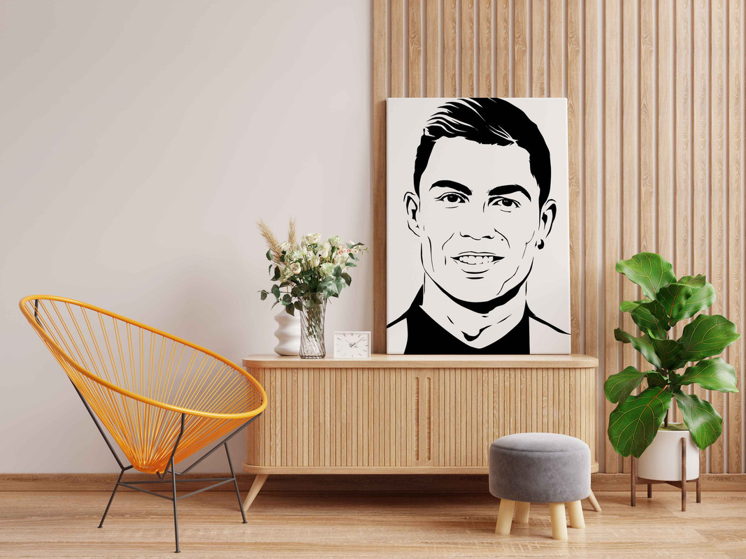 Cristiano Ronaldo Canvas DIY Painting β Glow in the Dark Kit for Football Fans | Eazy Arts DIY Art Set with Brushes, Glow Paint & Black Paint (Blue/Cyan/Green Glow Options) - Image 2