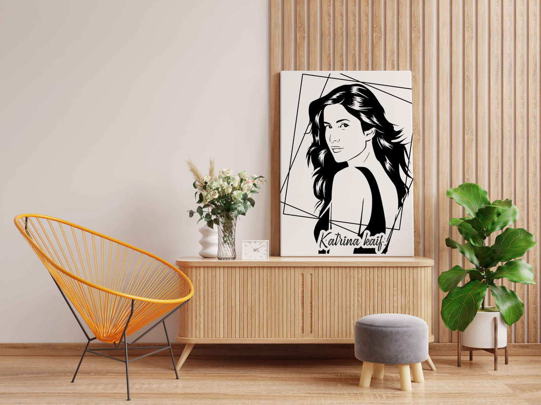 Katrina Kaif Canvas DIY Painting β Glow in the Dark Kit for Bollywood Fans | Eazy Arts DIY Art Set with Brushes, Glow Paint & Black Paint (Blue/Cyan/Green Glow Options) - Image 2