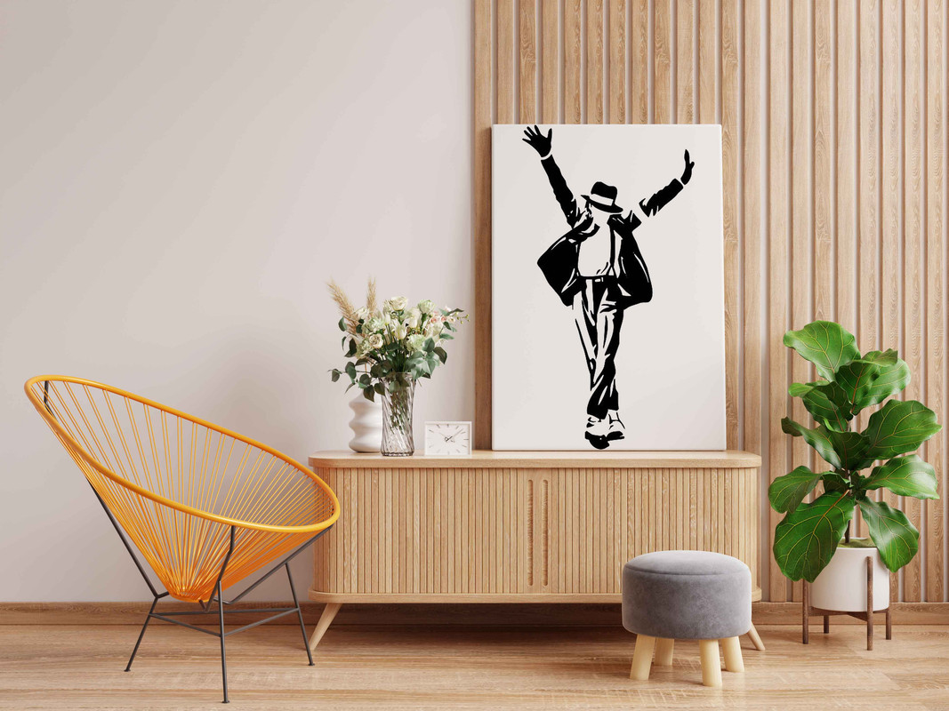 Michael Jackson Dancing Canvas DIY Painting β Glow in the Dark Kit for Music Fans | Eazy Arts DIY Art Set with Brushes, Glow Paint & Black Paint (Blue/Cyan/Green Glow Options) - Image 2