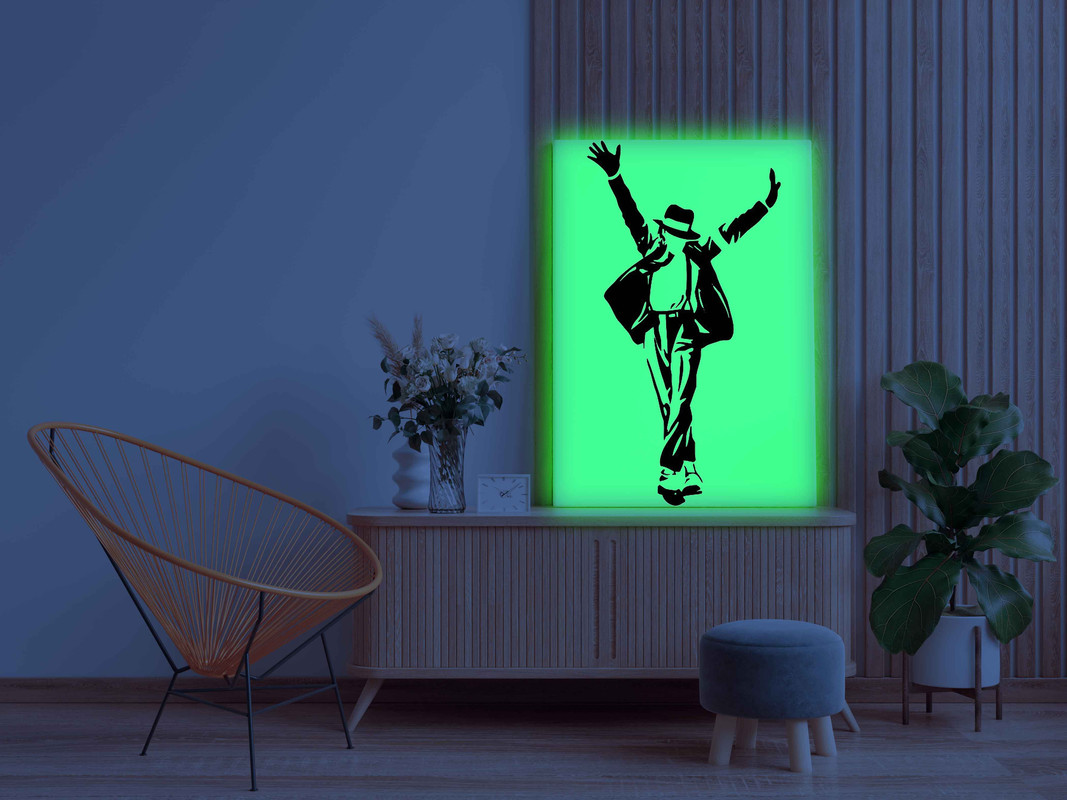 Michael Jackson Dancing Canvas DIY Painting β Glow in the Dark Kit for Music Fans | Eazy Arts DIY Art Set with Brushes, Glow Paint & Black Paint (Blue/Cyan/Green Glow Options) - Image 3