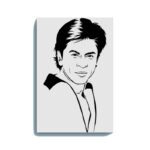 Shah Rukh Khan Canvas DIY Painting – Glow in the Dark Kit for Bollywood Fans | Eazy Arts DIY Art Set with Brushes, Glow Paint & Black Paint (Blue/Cyan/Green Glow Options)