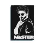 Vijay Master Poster Style Canvas DIY Painting – Glow in the Dark Kit for Thalapathy Fans | Eazy Arts DIY Art Set with Brushes, Glow Paint & Black Paint (Blue/Cyan/Green Glow Options)