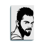 Virat Kohli Portrait Canvas DIY Painting – Glow in the Dark Kit for Cricket Fans | Eazy Arts Art Set with Brushes, Glow Paint & Black Paint (Blue/Cyan/Green Glow Options)
