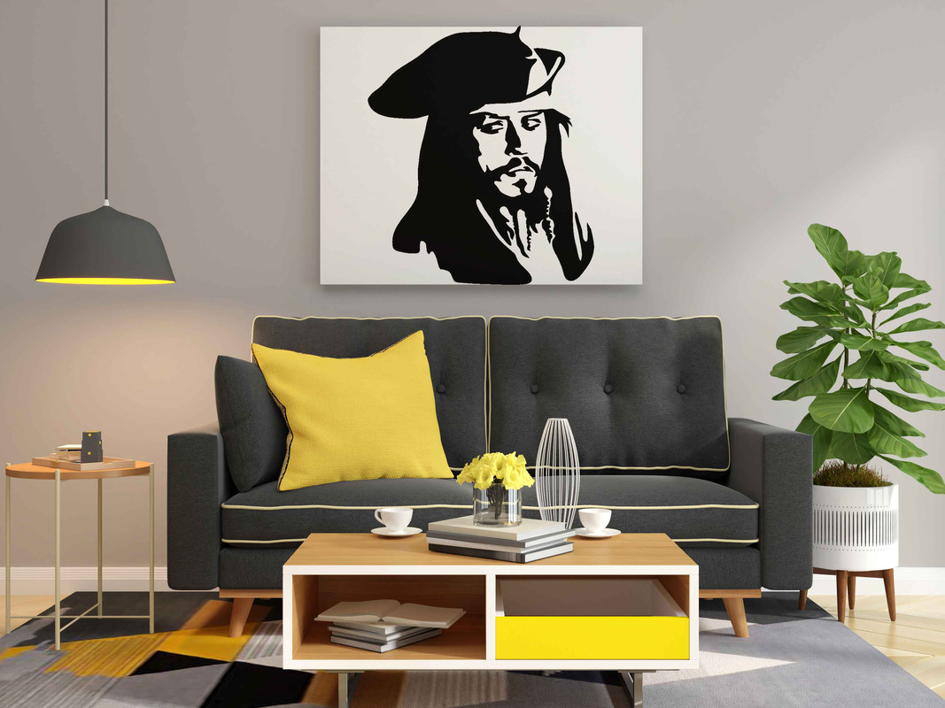 Jack Sparrow Pirate Portrait Canvas DIY Painting β Glow in the Dark Art Kit for Johnny Depp Fans | Eazy Arts Paint Set with Glow Colors & Brushes - Image 2