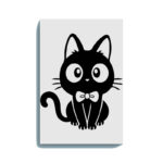 Cute Black Kitten with Bow Glow in the Dark Painting Kit – DIY Animal Cartoon Art for Kids | Eazy Arts