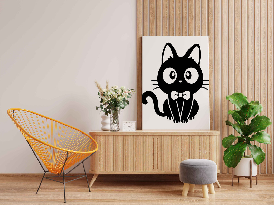 Cute Black Kitten with Bow Glow in the Dark Painting Kit β DIY Animal Cartoon Art for Kids | Eazy Arts - Image 2