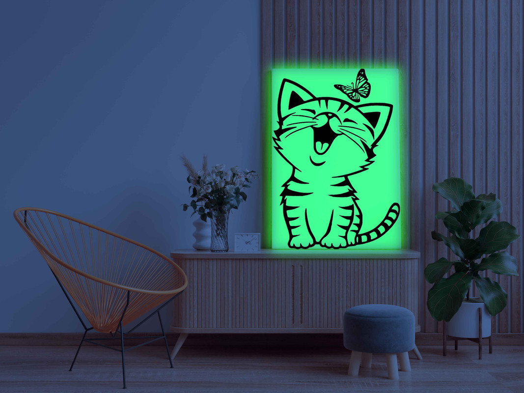 Cute Kitten with Butterfly Glow in the Dark Painting Kit β DIY Animal Art for Kids | Eazy Arts - Image 3